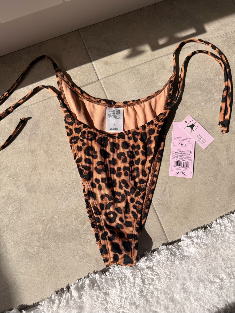 Leopard Tie-Side Bikini Bottoms